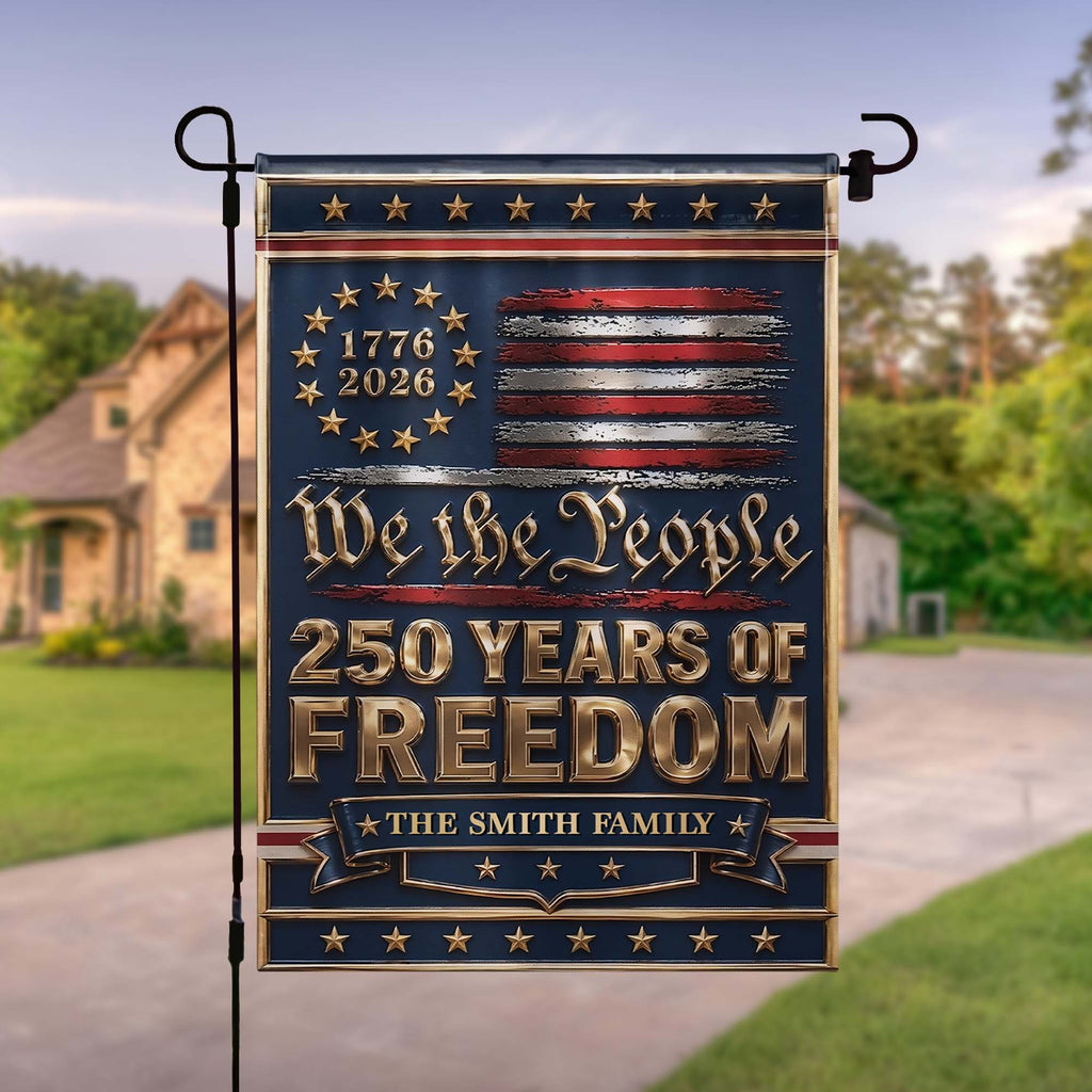 Personalized Double-Sided Garden Flag Custom Family Name Independence Day Gift Garden Flag GradoCreations