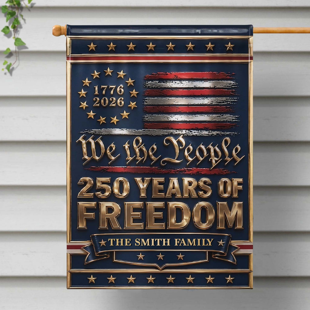 Personalized Double-Sided Garden Flag Custom Family Name Independence Day Gift Garden Flag GradoCreations
