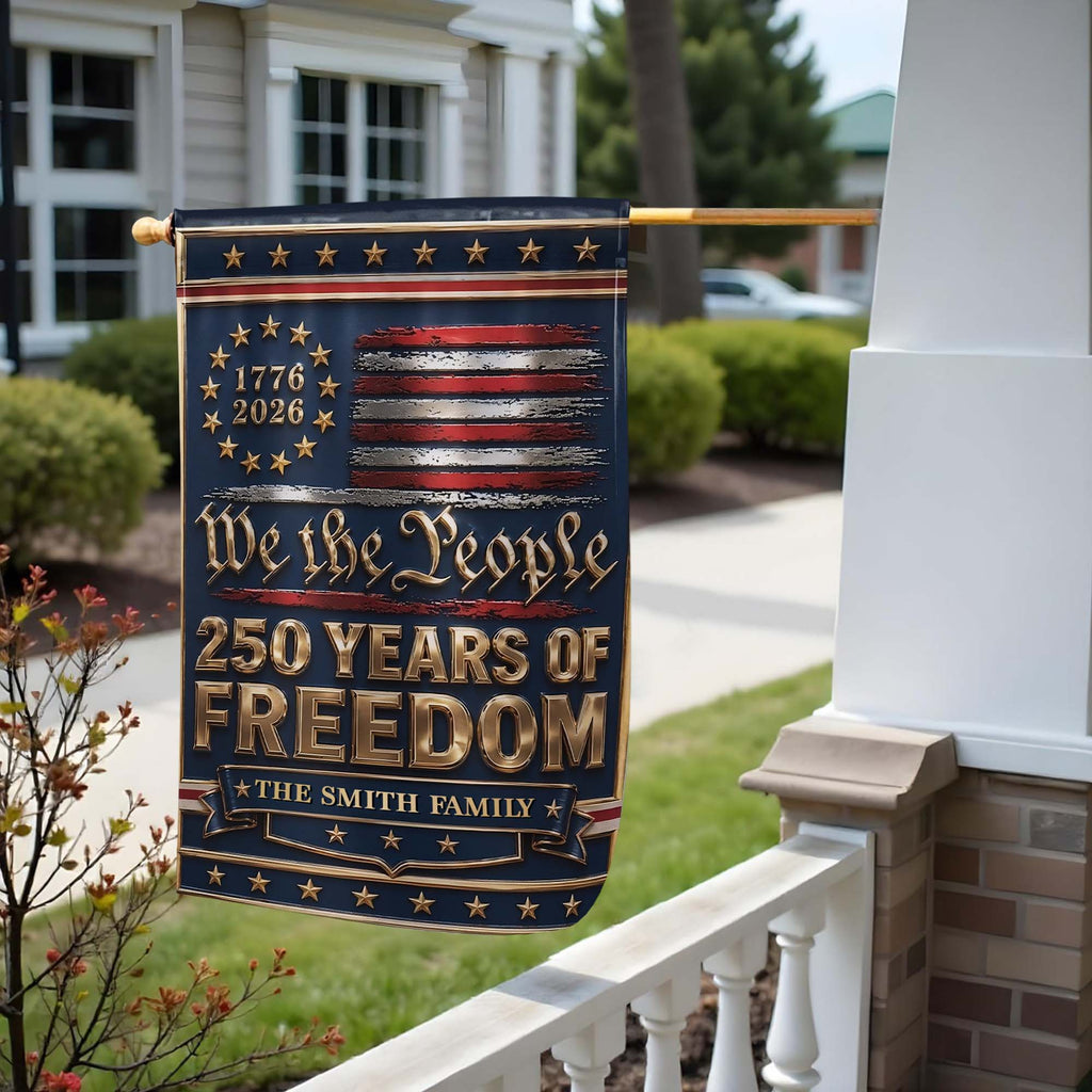 Personalized Double-Sided Garden Flag Custom Family Name Independence Day Gift Garden Flag GradoCreations