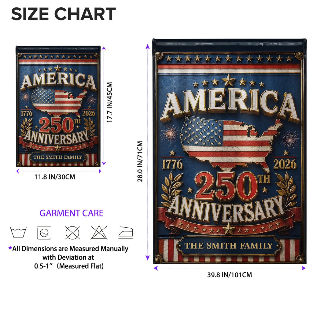 Personalized Garden Flag Custom Family Name USA Map Gift - 4th of July Garden Flag GradoCreations