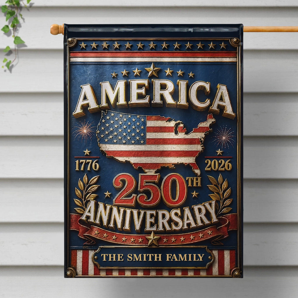 Personalized Garden Flag Custom Family Name USA Map Gift - 4th of July Garden Flag GradoCreations