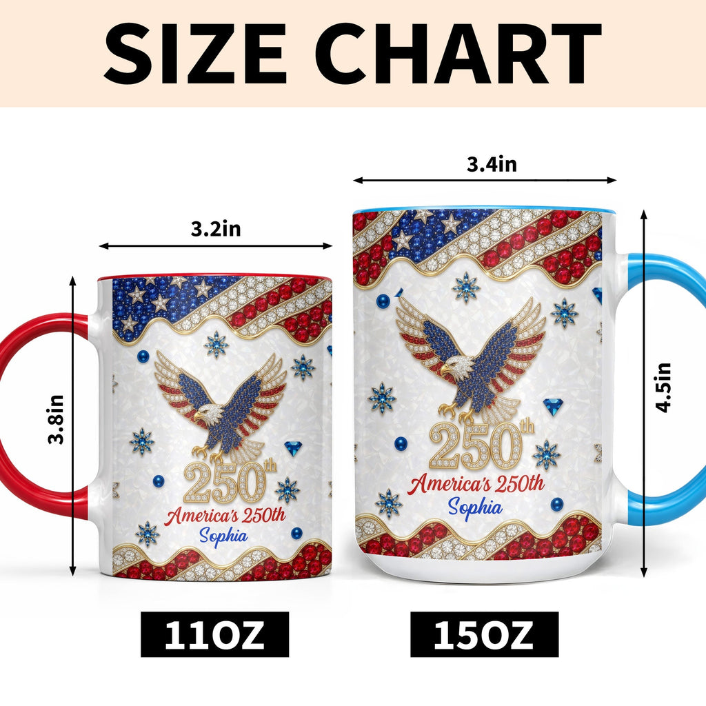 Personalized Jeweled Eagle Accent Mug Custom Design Gift Accent Mug GradoCreations
