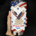 Personalized 4th of July Stainless Steel Tumbler Custom Name Eagle Gift Tumbler GradoCreations