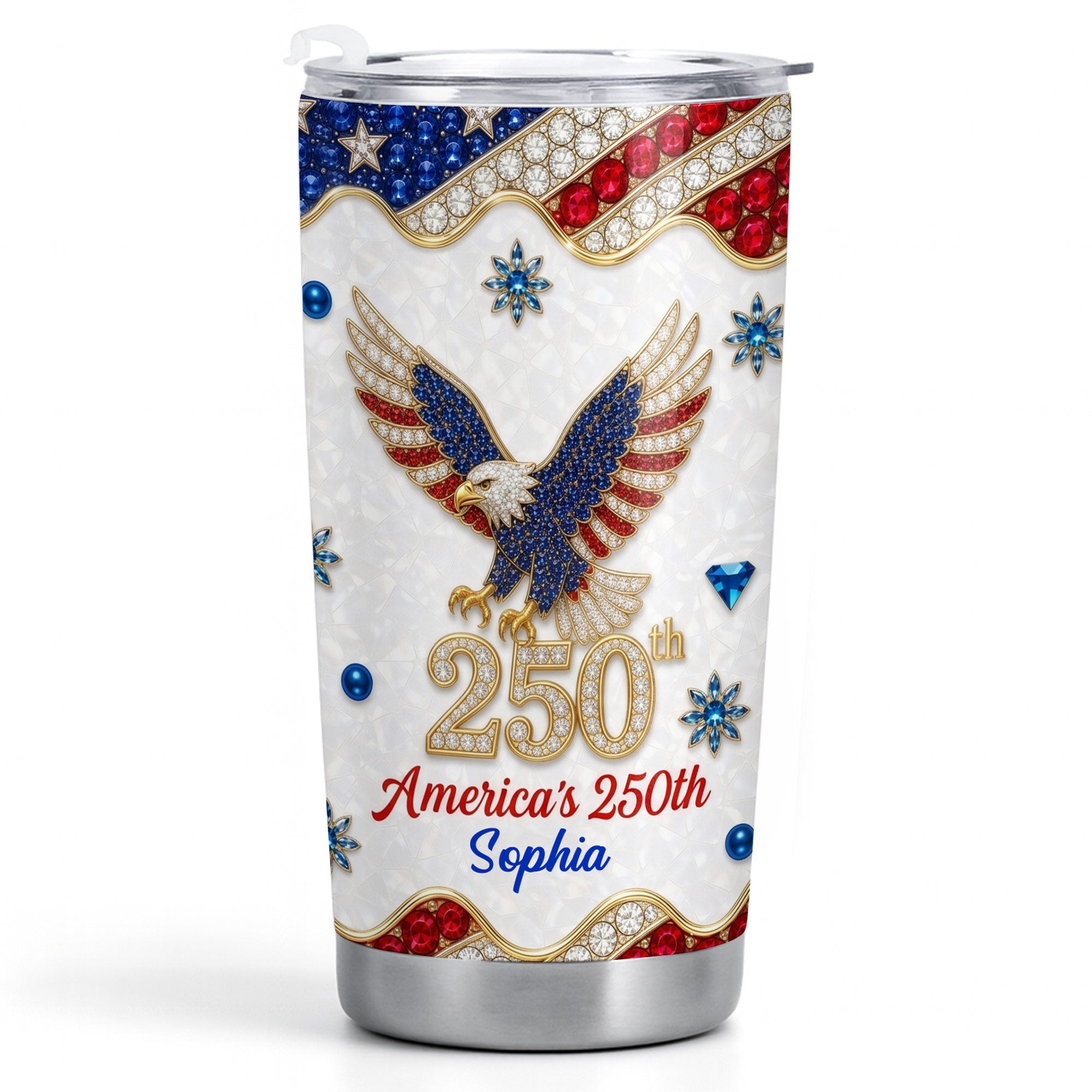 Personalized 20oz Stainless Steel Tumbler USA Flag Gift for Dad 20oz Tumbler GradoCreations