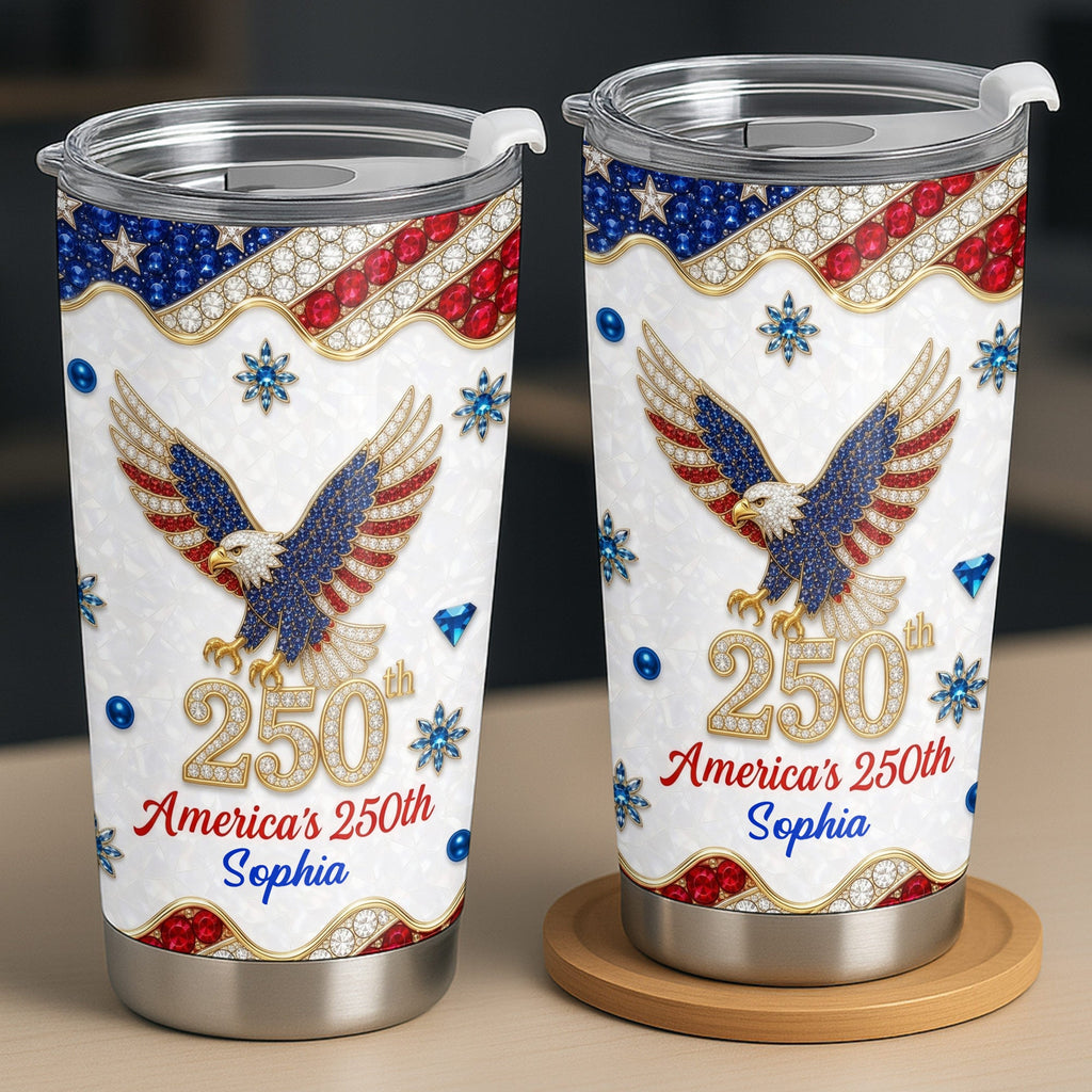 Personalized 20oz Stainless Steel Tumbler USA Flag Gift for Dad 20oz Tumbler GradoCreations