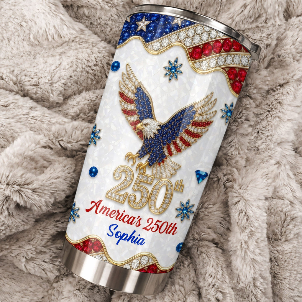 Personalized 20oz Stainless Steel Tumbler USA Flag Gift for Dad 20oz Tumbler GradoCreations