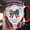 Personalized Accent Mug USA Flag Design Custom Gift for Couples Accent Mug GradoCreations
