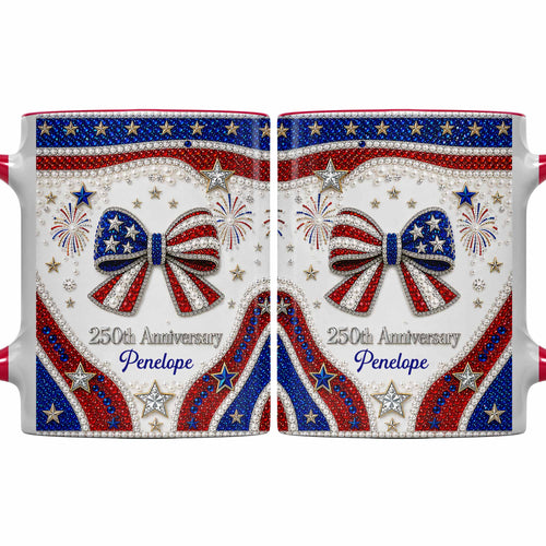 Personalized Accent Mug USA Flag Design Custom Gift for Couples Accent Mug GradoCreations