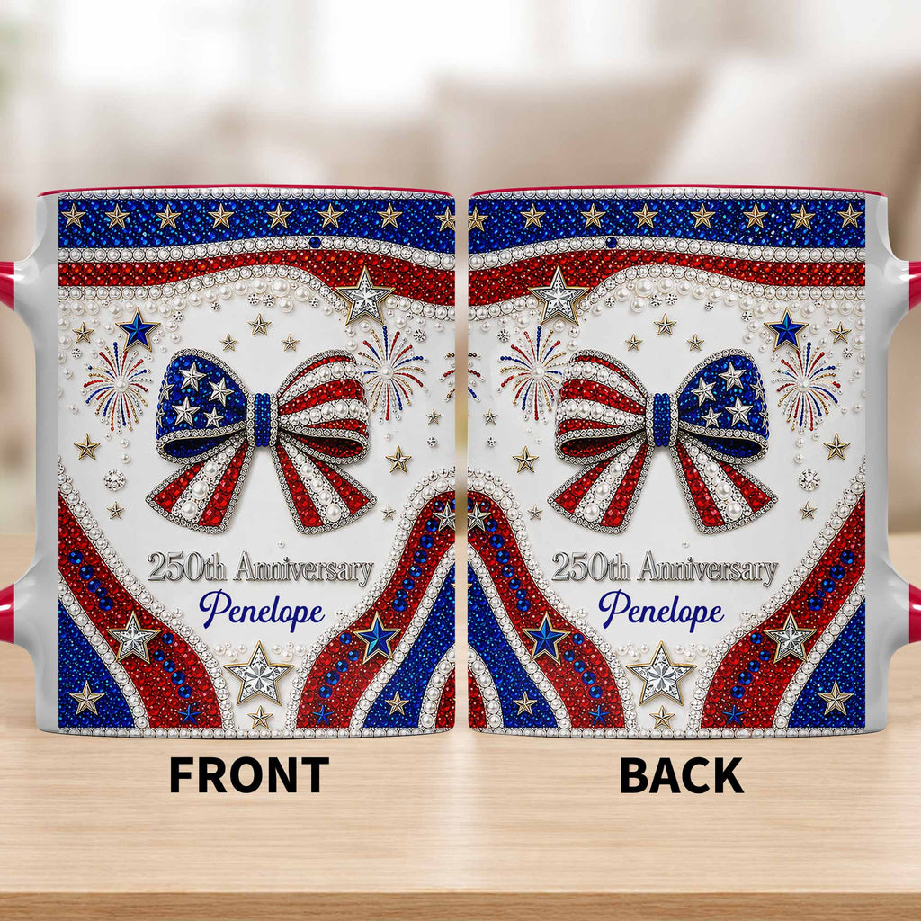 Personalized Accent Mug USA Flag Design Custom Gift for Couples Accent Mug GradoCreations