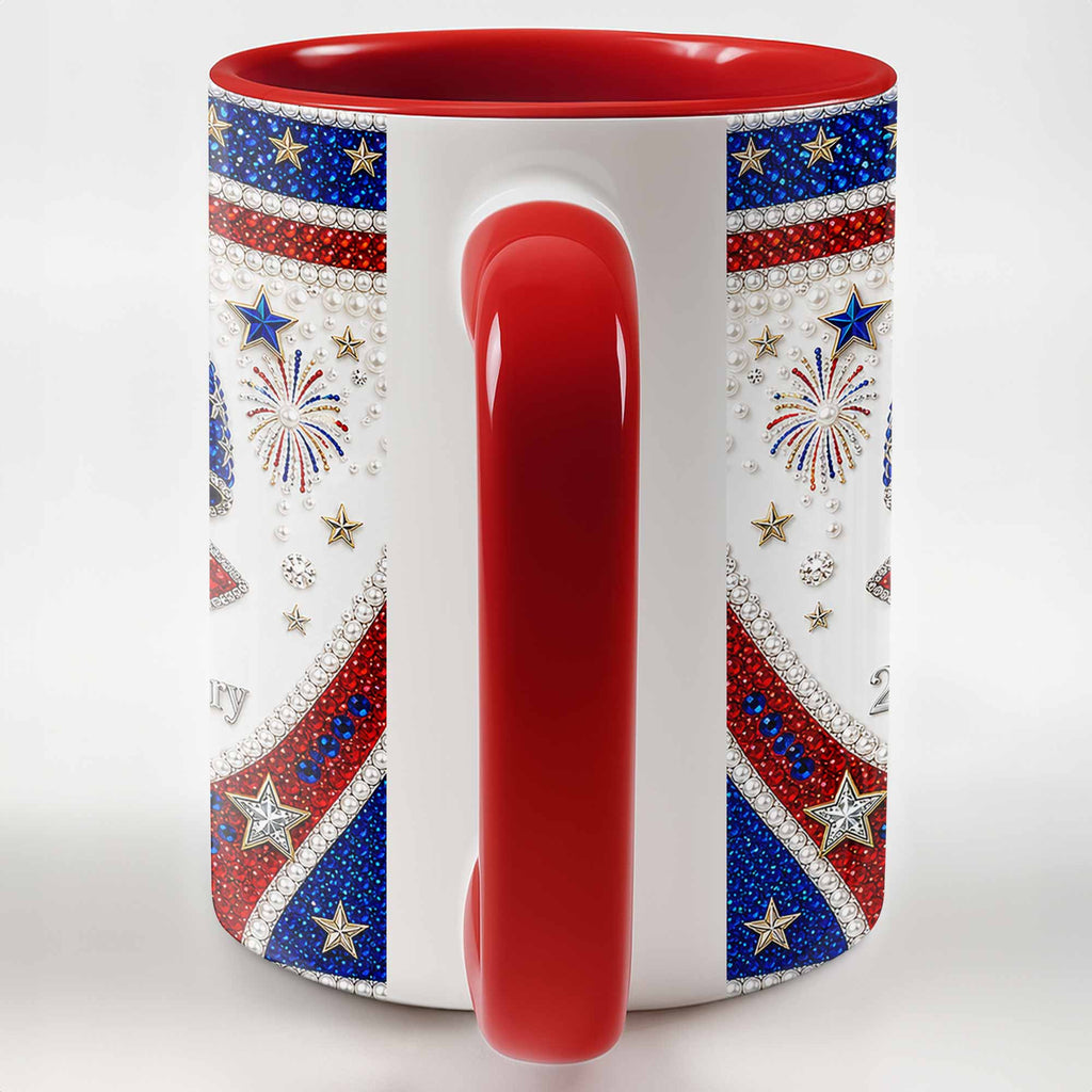Personalized Accent Mug USA Flag Design Custom Gift for Couples Accent Mug GradoCreations