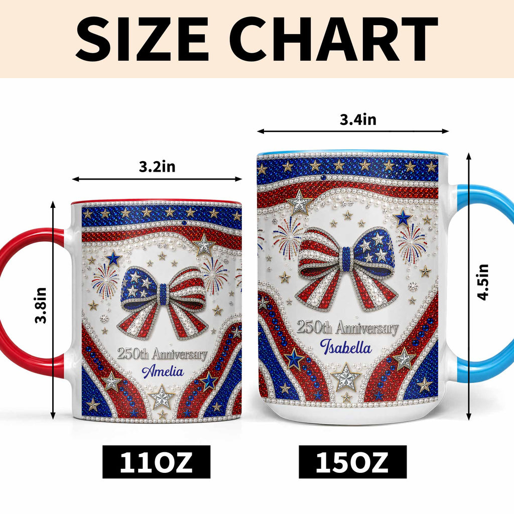 Personalized Accent Mug USA Flag Design Custom Gift for Couples Accent Mug GradoCreations