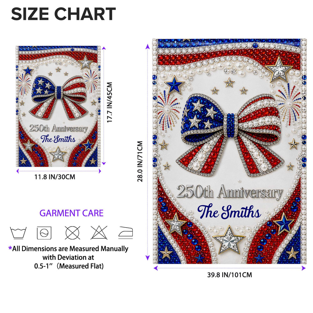 Personalized Garden Flag Patriotic Custom Family Gift 4th of July Garden Flag GradoCreations