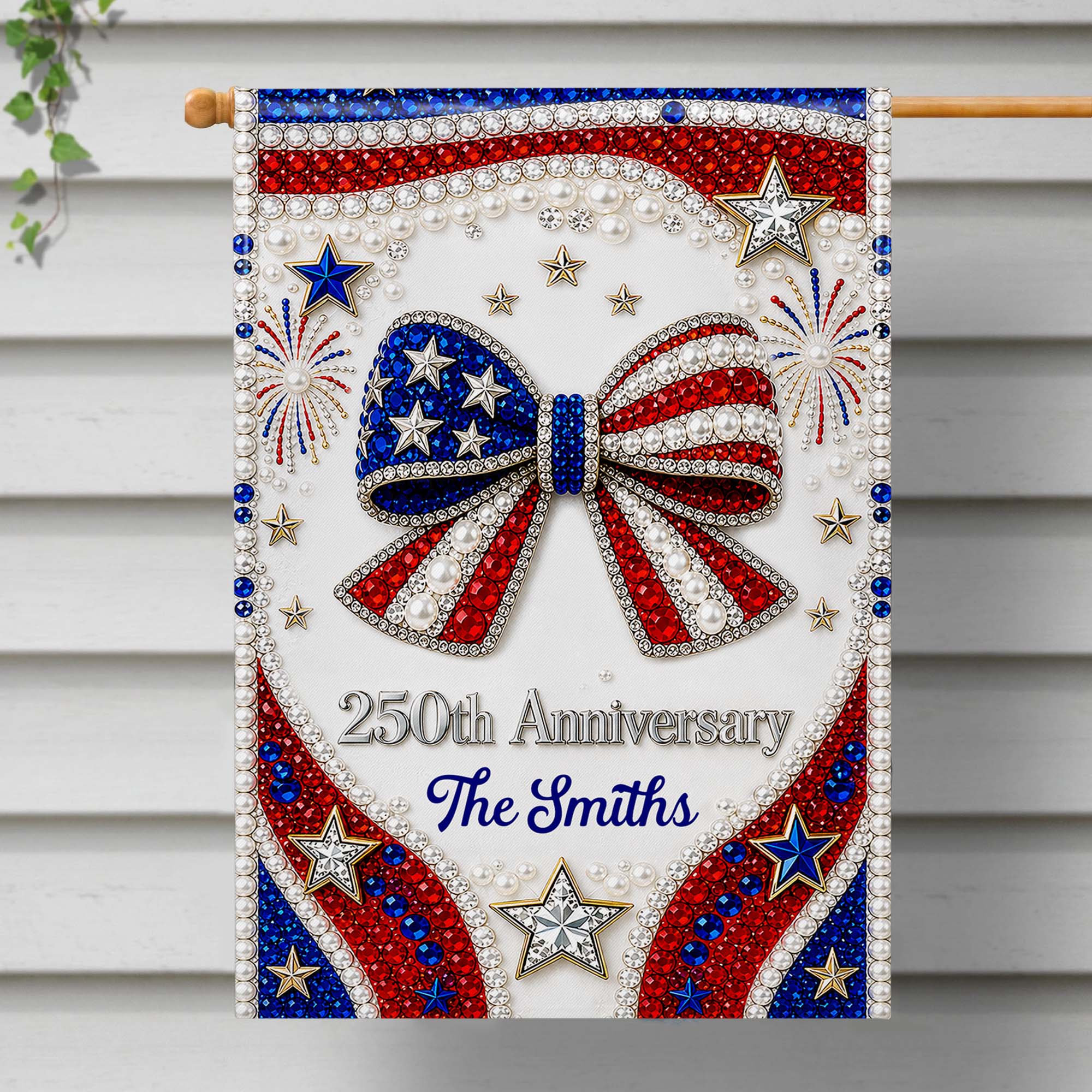 Personalized Garden Flag Patriotic Custom Family Gift 4th of July Garden Flag GradoCreations