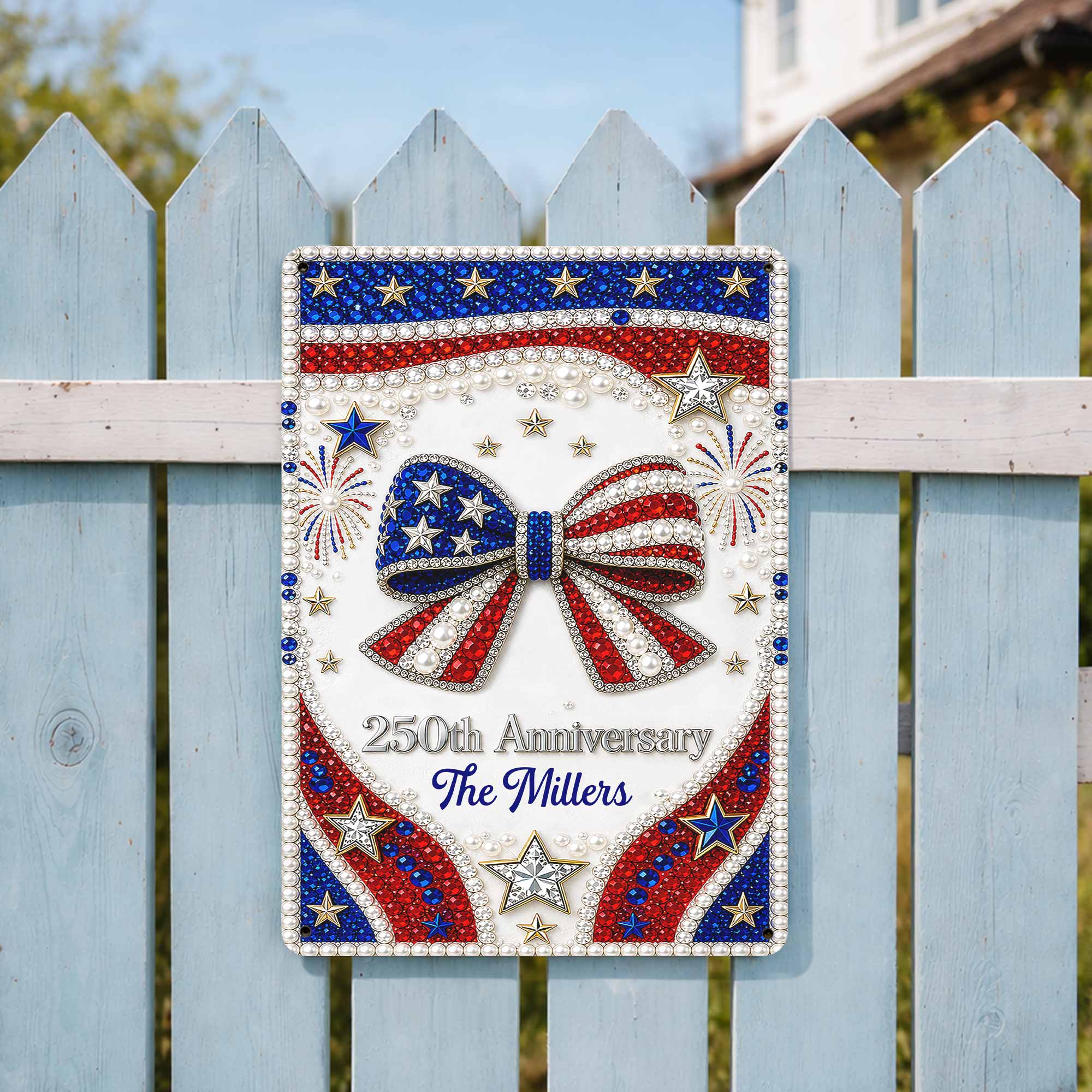 Personalized Metal Sign American Flag Gift for Independence Day Metal Sign GradoCreations