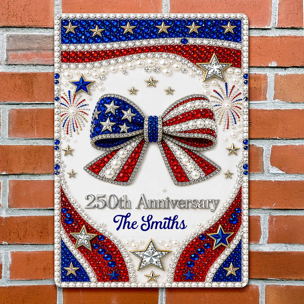 Personalized Metal Sign American Flag Gift for Independence Day Metal Sign GradoCreations