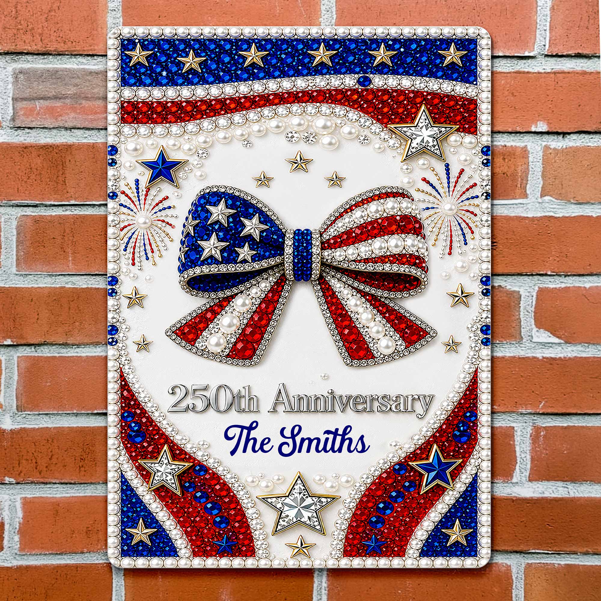 Personalized Metal Sign American Flag Gift for Independence Day Metal Sign GradoCreations