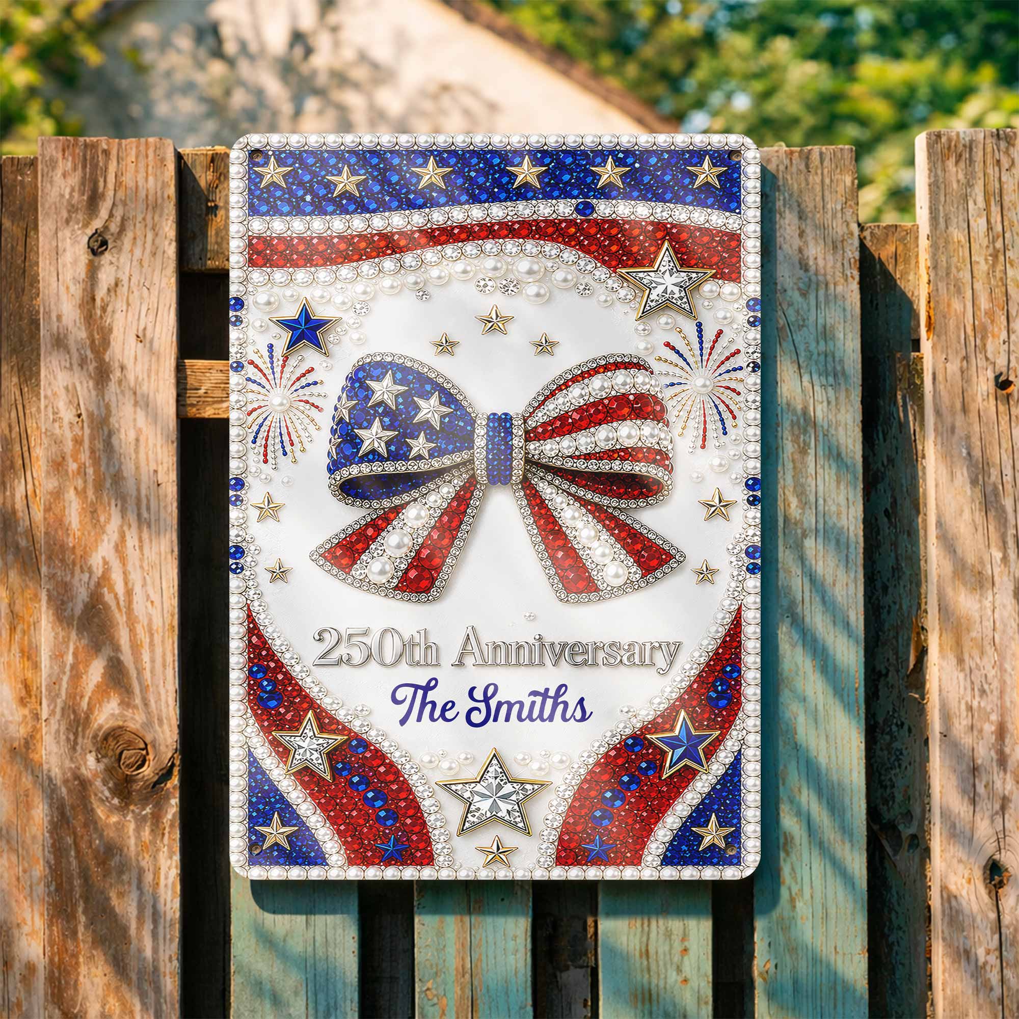 Personalized Metal Sign American Flag Gift for Independence Day Metal Sign GradoCreations