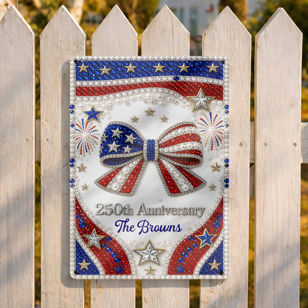 Personalized Metal Sign American Flag Gift for Independence Day Metal Sign GradoCreations