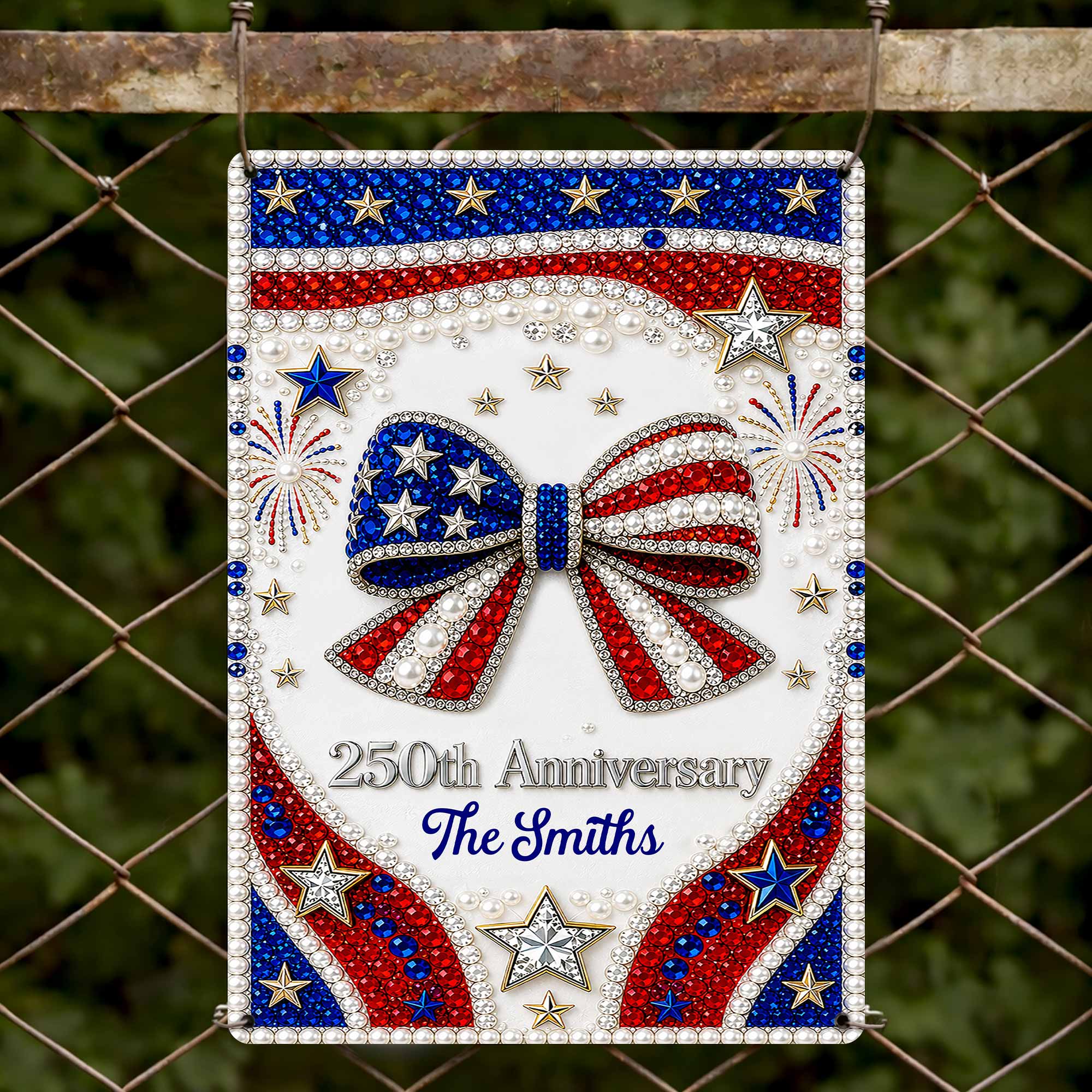 Personalized Metal Sign American Flag Gift for Independence Day Metal Sign GradoCreations