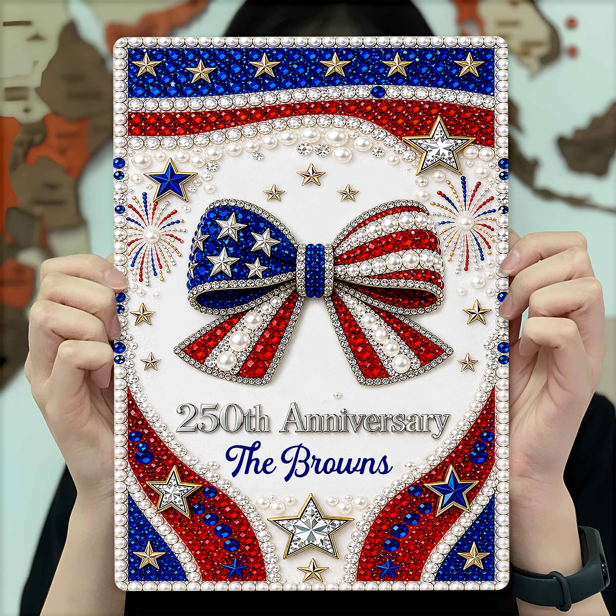 Personalized Metal Sign American Flag Gift for Independence Day Metal Sign GradoCreations