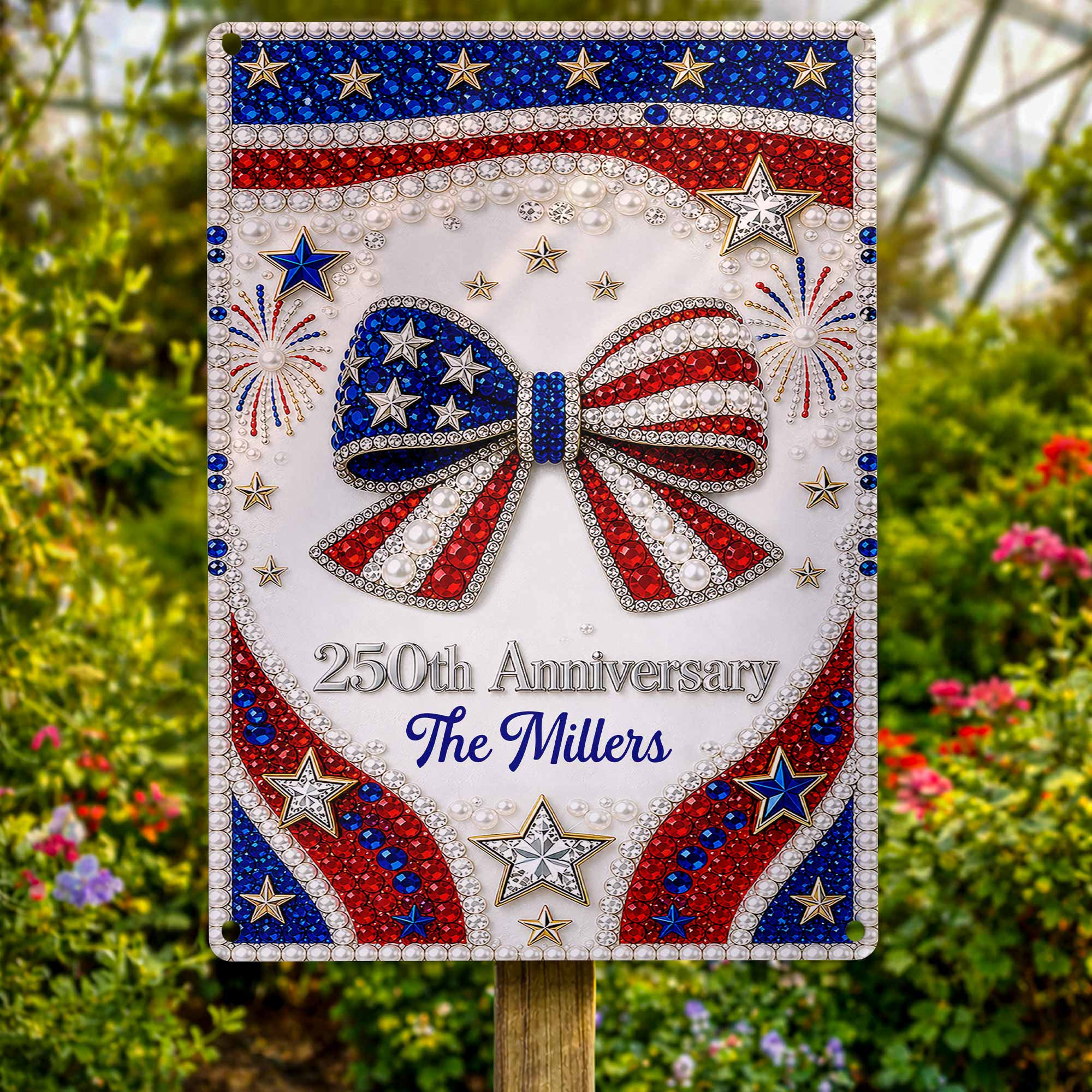 Personalized Metal Sign American Flag Gift for Independence Day Metal Sign GradoCreations