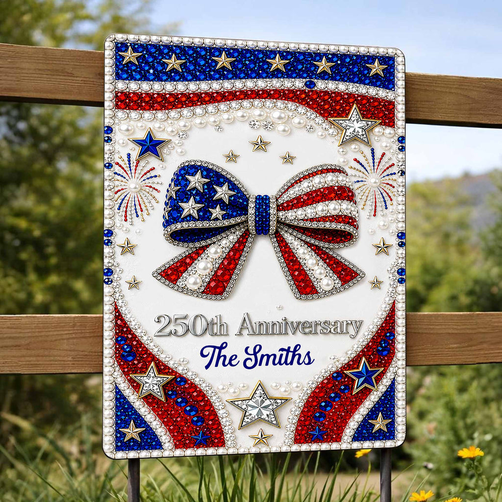 Personalized Metal Sign American Flag Gift for Independence Day Metal Sign GradoCreations