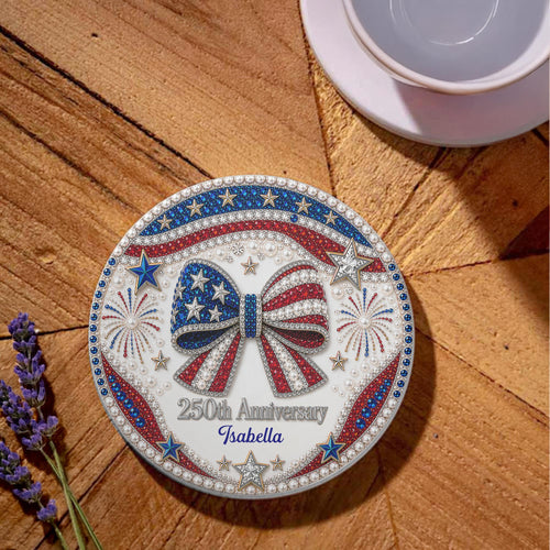 Personalized 250th Anniversary Ceramic Coaster Custom Name Gift for Family Ceramic Coaster GradoCreations
