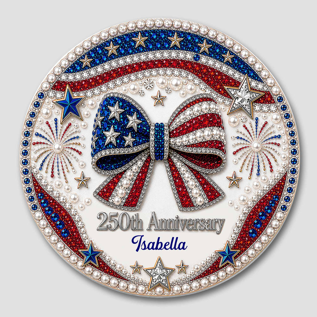Personalized 250th Anniversary Ceramic Coaster Custom Name Gift for Family Ceramic Coaster GradoCreations