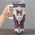 Personalized 40oz Tumbler with Straw Custom Name Gift for Independence Day 40oz Tumbler GradoCreations