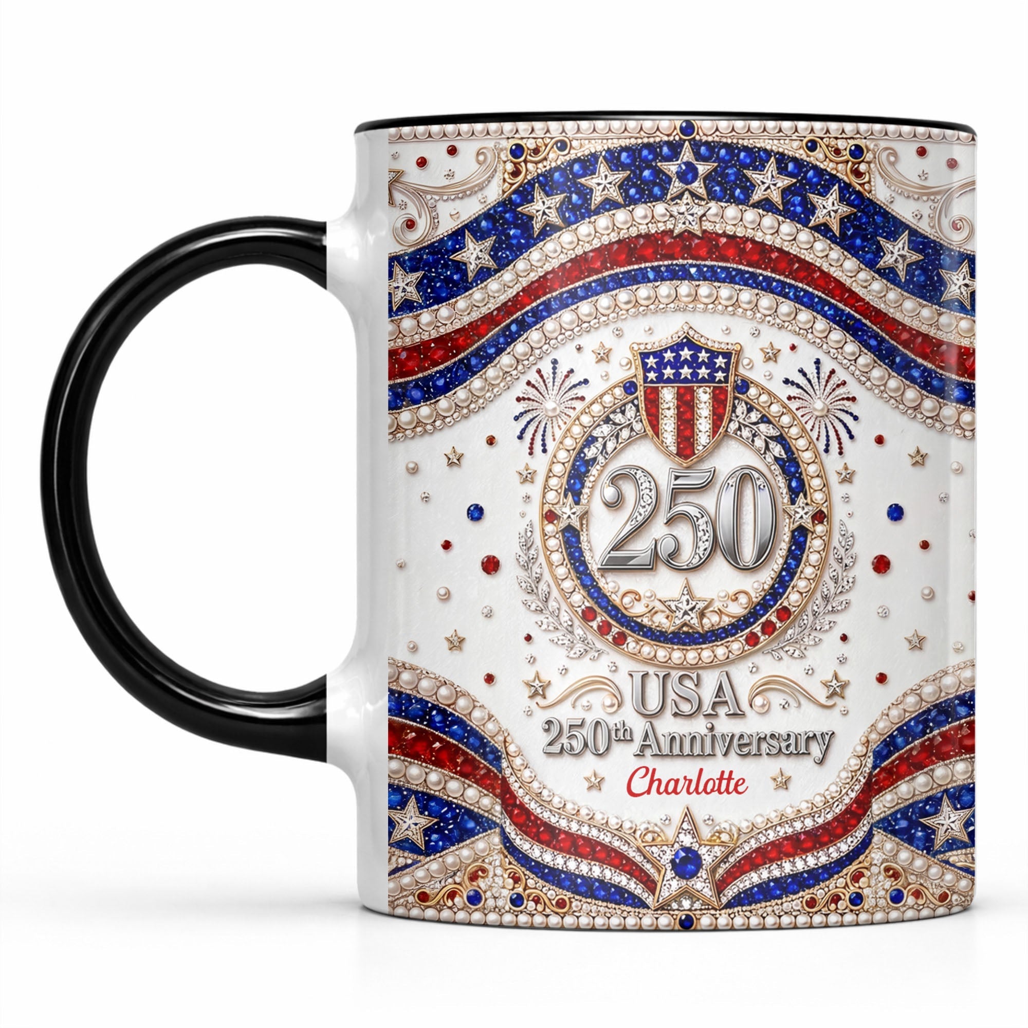 Personalized 250th Anniversary Patriotic Accent Mug Gift Accent Mug GradoCreations