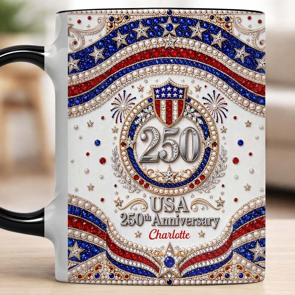 Personalized 250th Anniversary Patriotic Accent Mug Gift Accent Mug GradoCreations