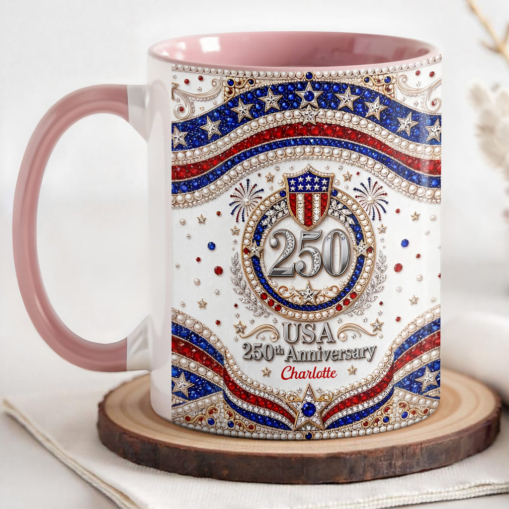 Personalized 250th Anniversary Patriotic Accent Mug Gift Accent Mug GradoCreations