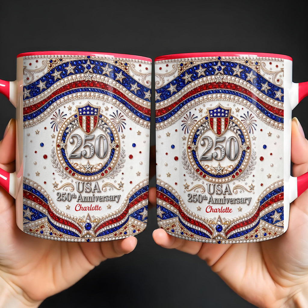 Personalized 250th Anniversary Patriotic Accent Mug Gift Accent Mug GradoCreations
