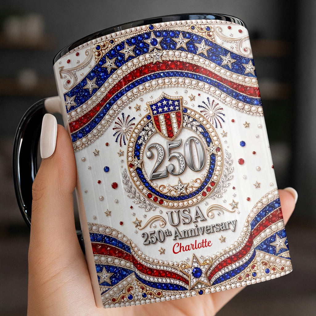 Personalized 250th Anniversary Patriotic Accent Mug Gift Accent Mug GradoCreations