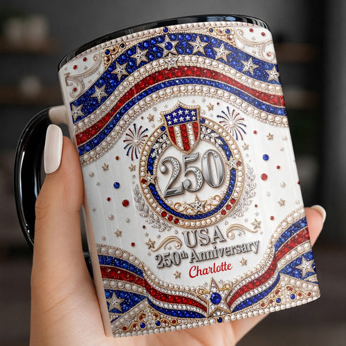 Personalized 250th Anniversary Patriotic Accent Mug Gift Accent Mug GradoCreations