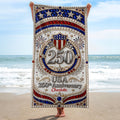 Personalized Microfiber Beach Towel USA Flag Gift Custom Name Beach Towels GradoCreations