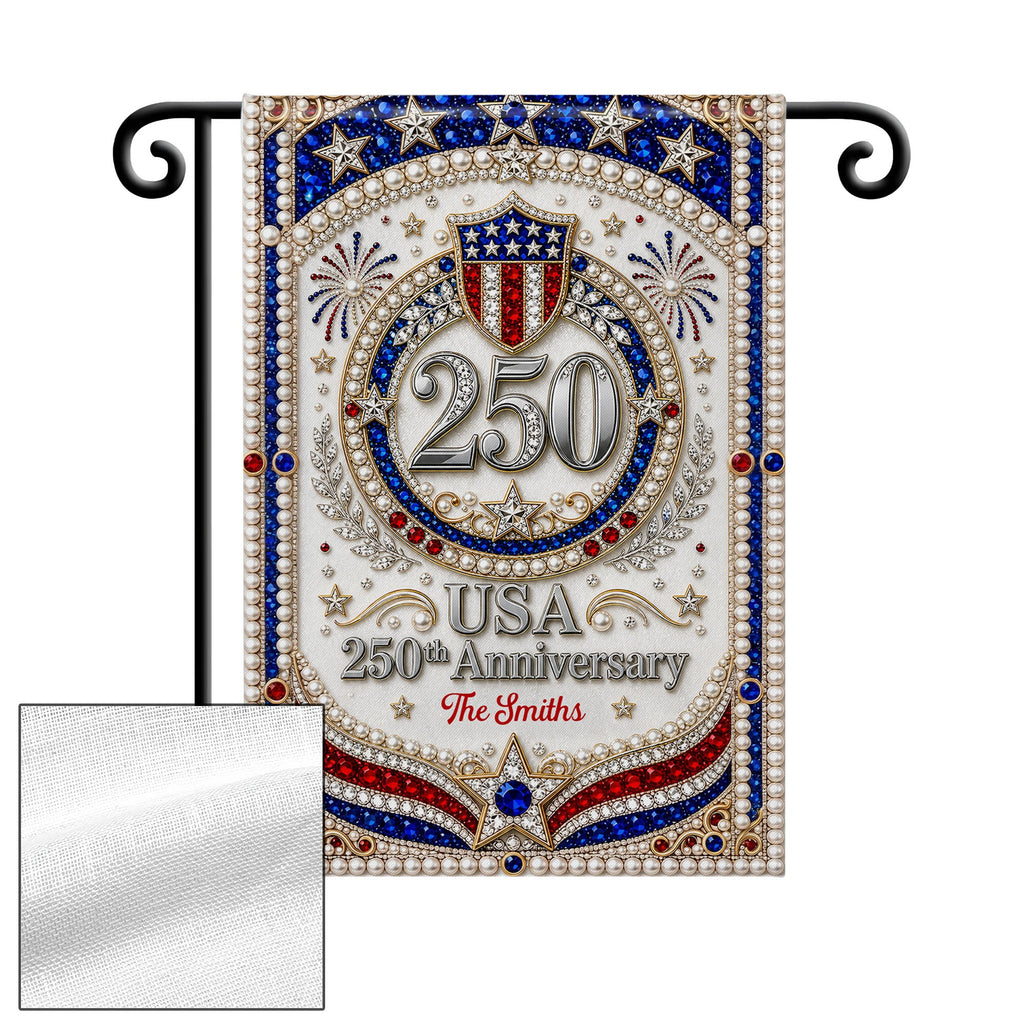 Personalized 3D Rhinestone Stars Flag Custom Name for Family Garden Flag GradoCreations