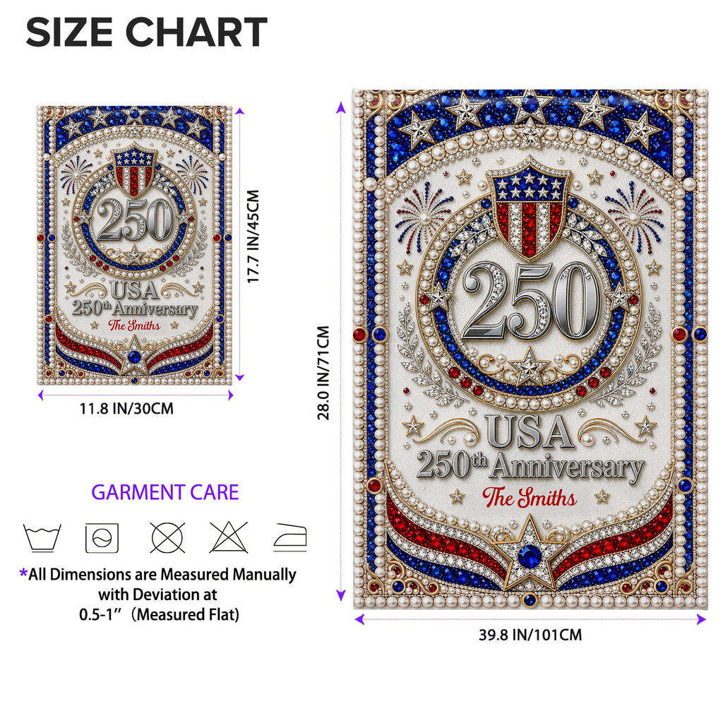 Personalized 3D Rhinestone Stars Flag Custom Name for Family Garden Flag GradoCreations