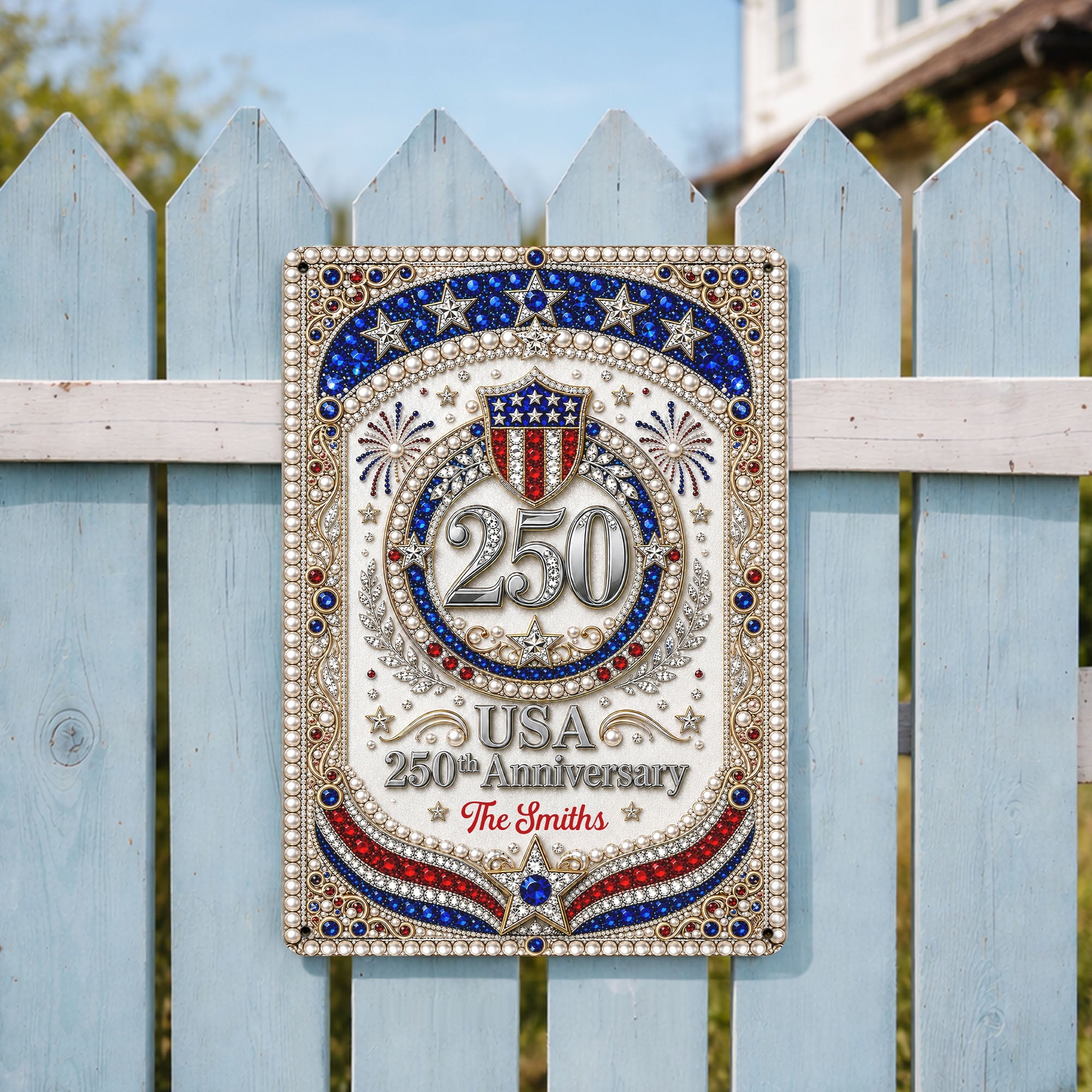 Personalized Metal Sign USA 250th Anniversary Gift for Family Metal Sign GradoCreations