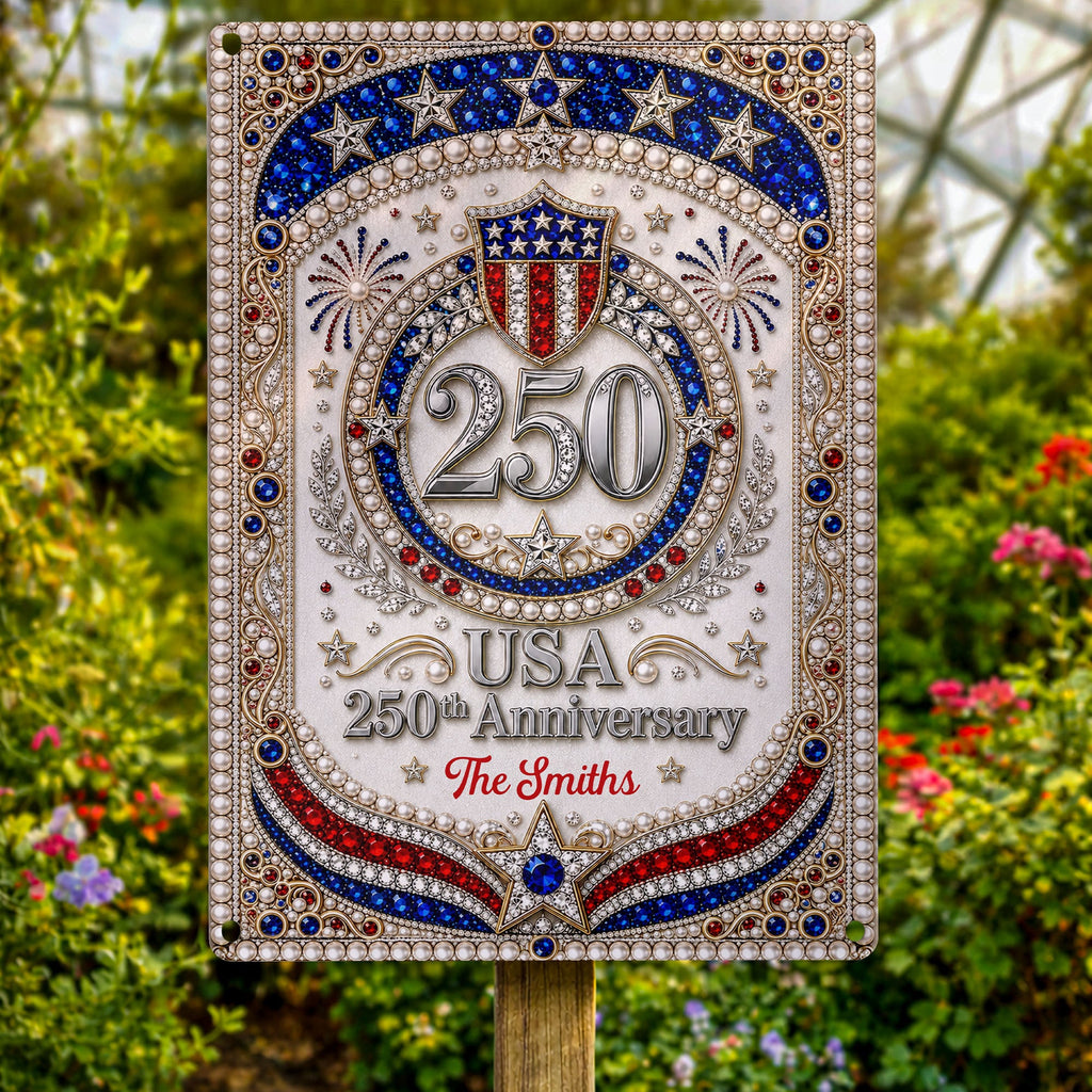 Personalized Metal Sign USA 250th Anniversary Gift for Family Metal Sign GradoCreations