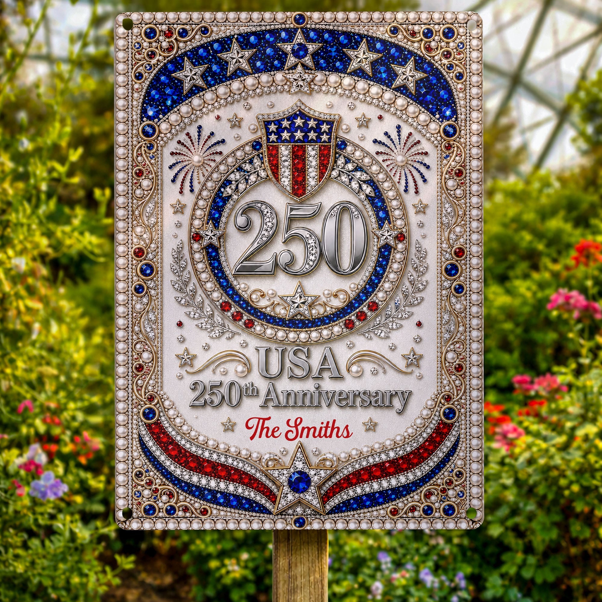 Personalized Metal Sign USA 250th Anniversary Gift for Family Metal Sign GradoCreations