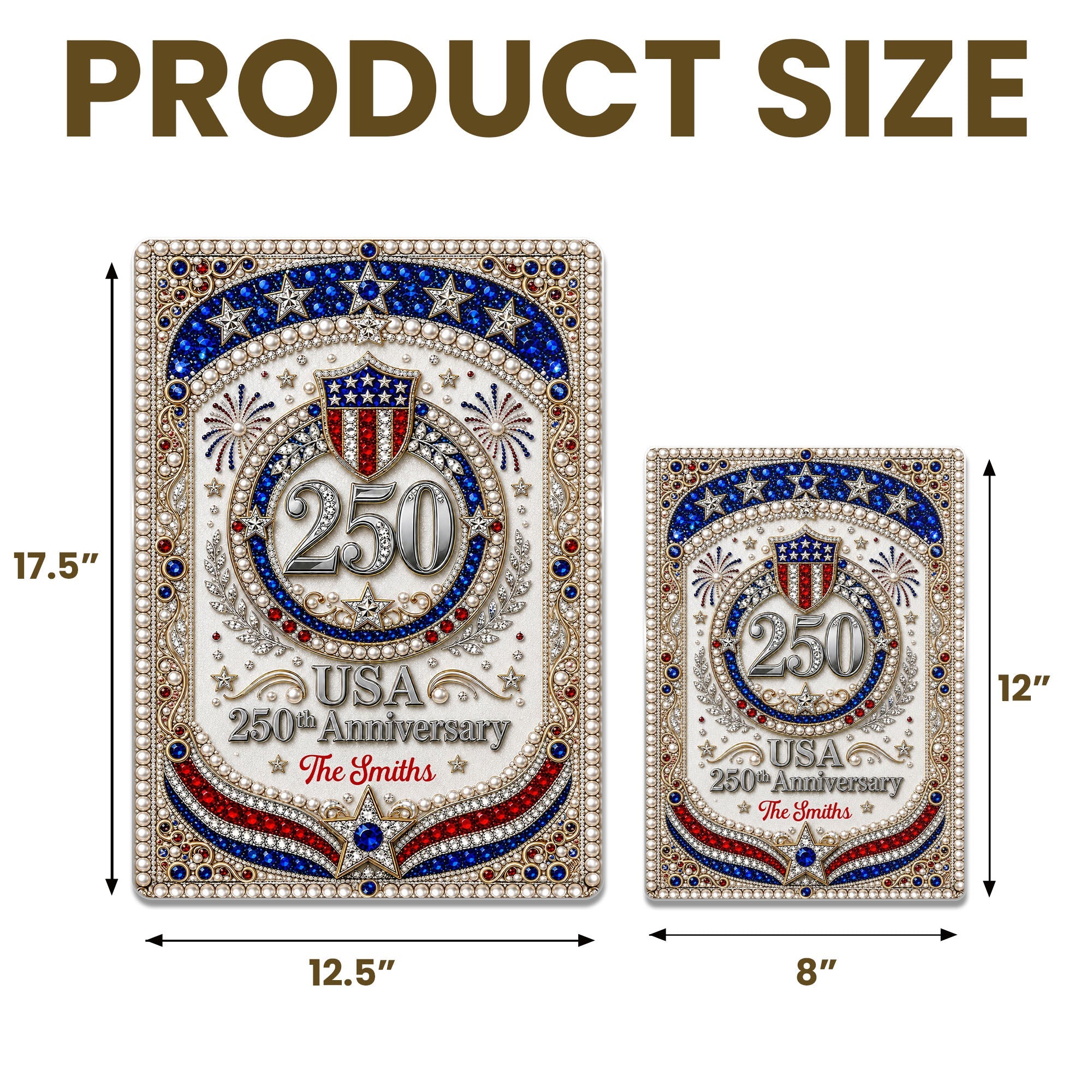 Personalized Metal Sign USA 250th Anniversary Gift for Family Metal Sign GradoCreations