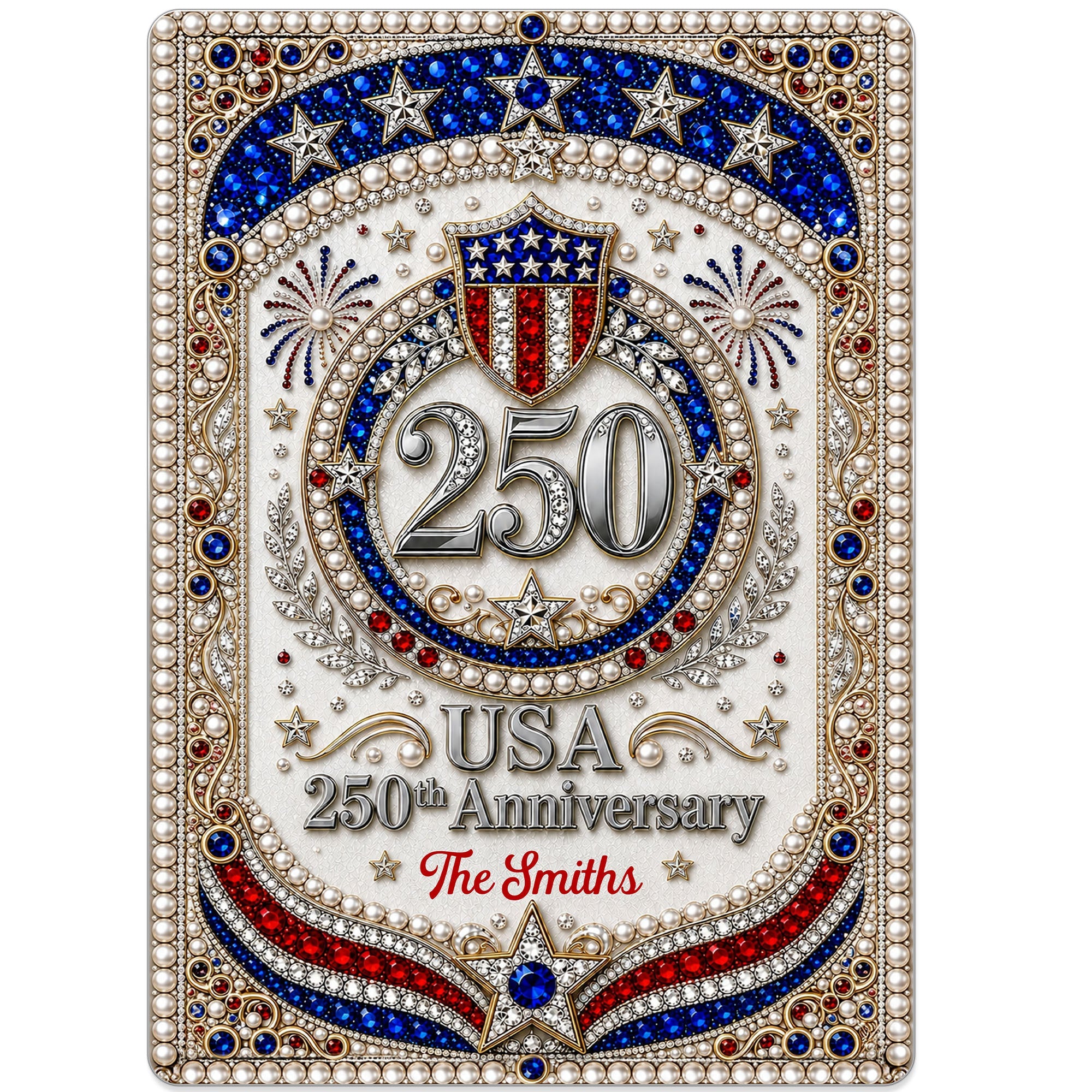 Personalized Metal Sign USA 250th Anniversary Gift for Family Metal Sign GradoCreations