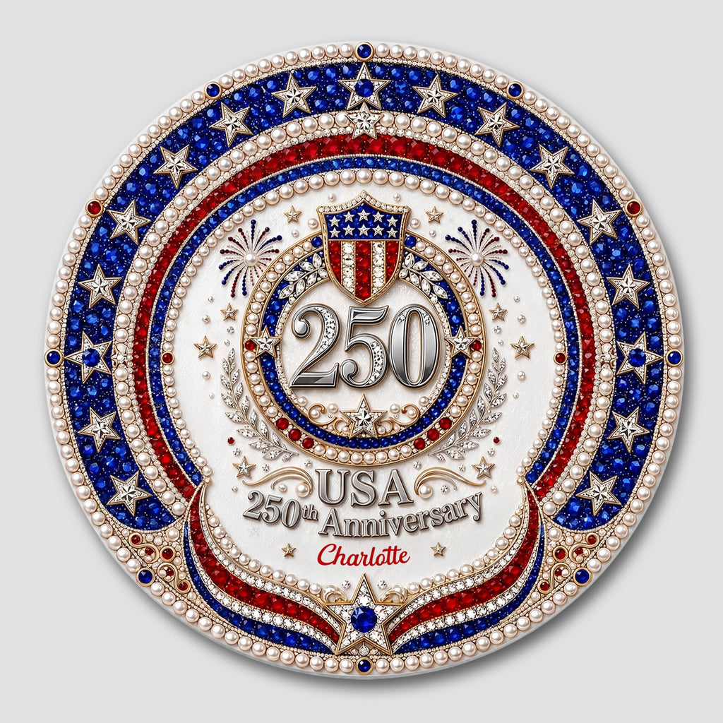 Personalized 250th Anniversary Ceramic Coaster Custom Name Gift Ceramic Coaster GradoCreations