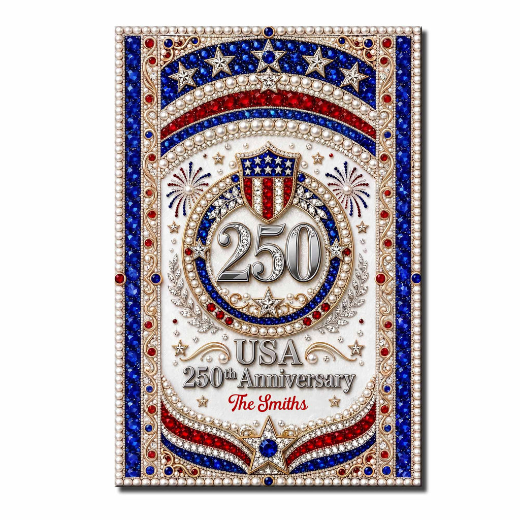Personalized Patriotic USA Anniversary Poster Custom Photo Gift Poster GradoCreations