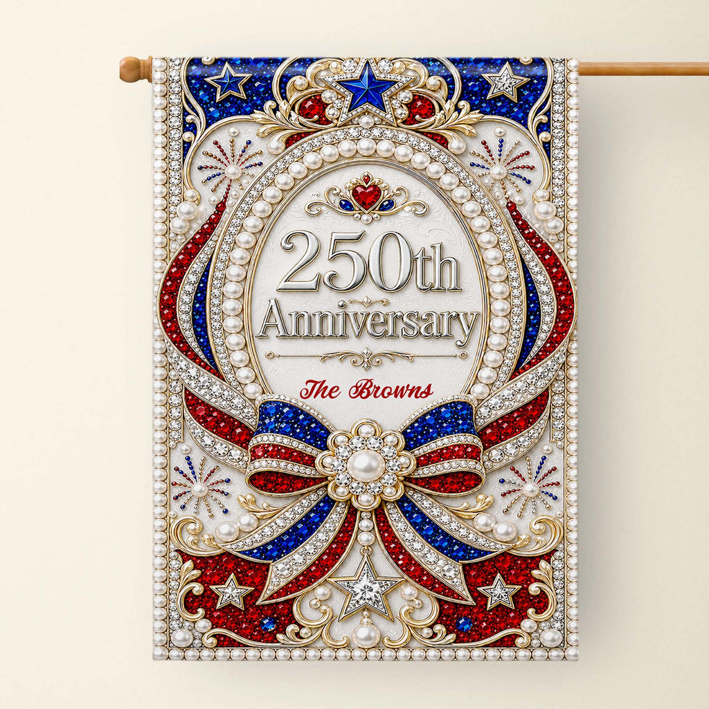 Personalized Double-Sided Garden Flag 250th Anniversary Patriotic Design Garden Flag GradoCreations