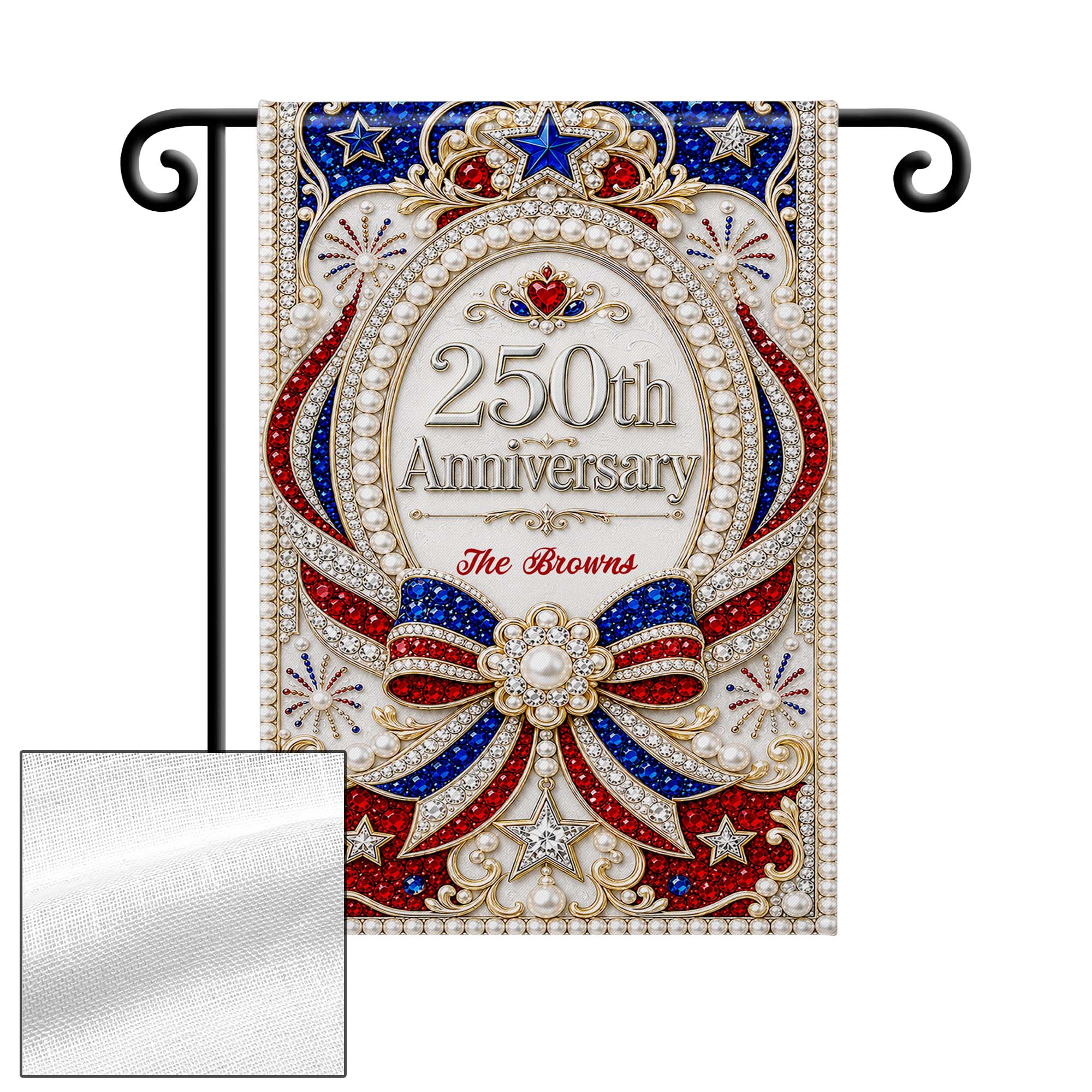 Personalized Double-Sided Garden Flag 250th Anniversary Patriotic Design Garden Flag GradoCreations