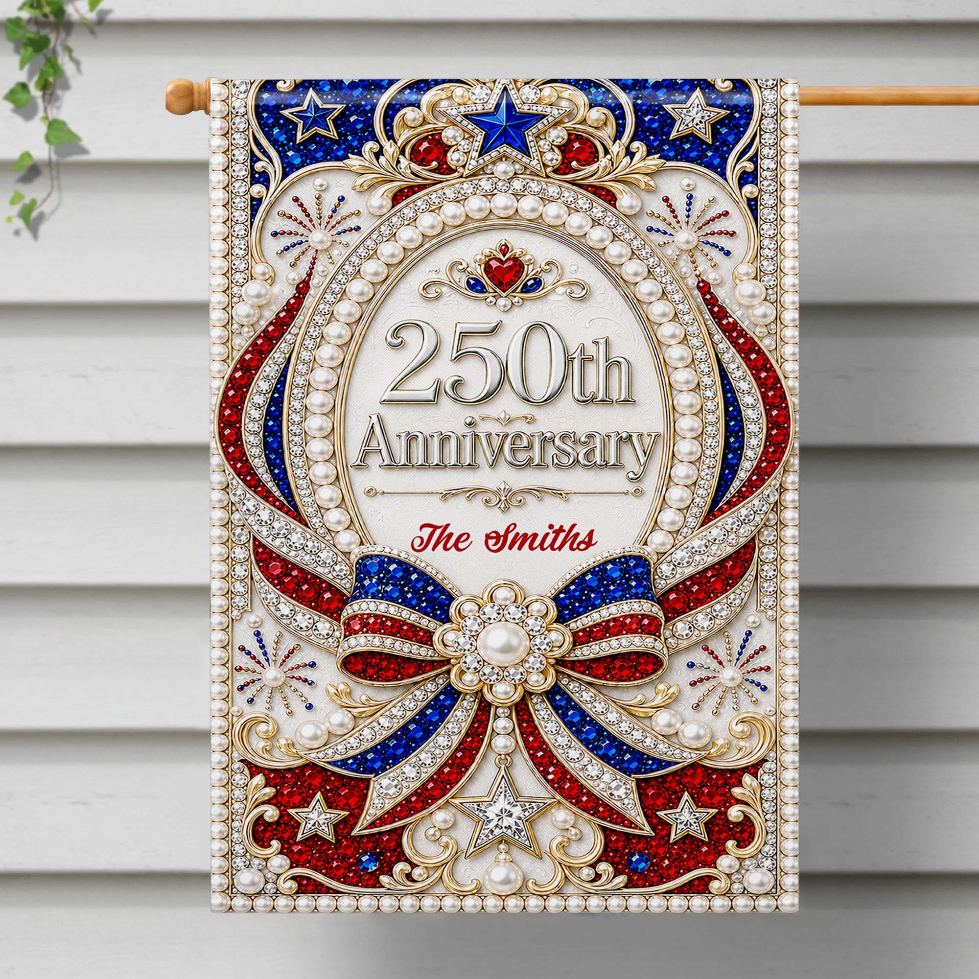 Personalized Double-Sided Garden Flag 250th Anniversary Patriotic Design Garden Flag GradoCreations