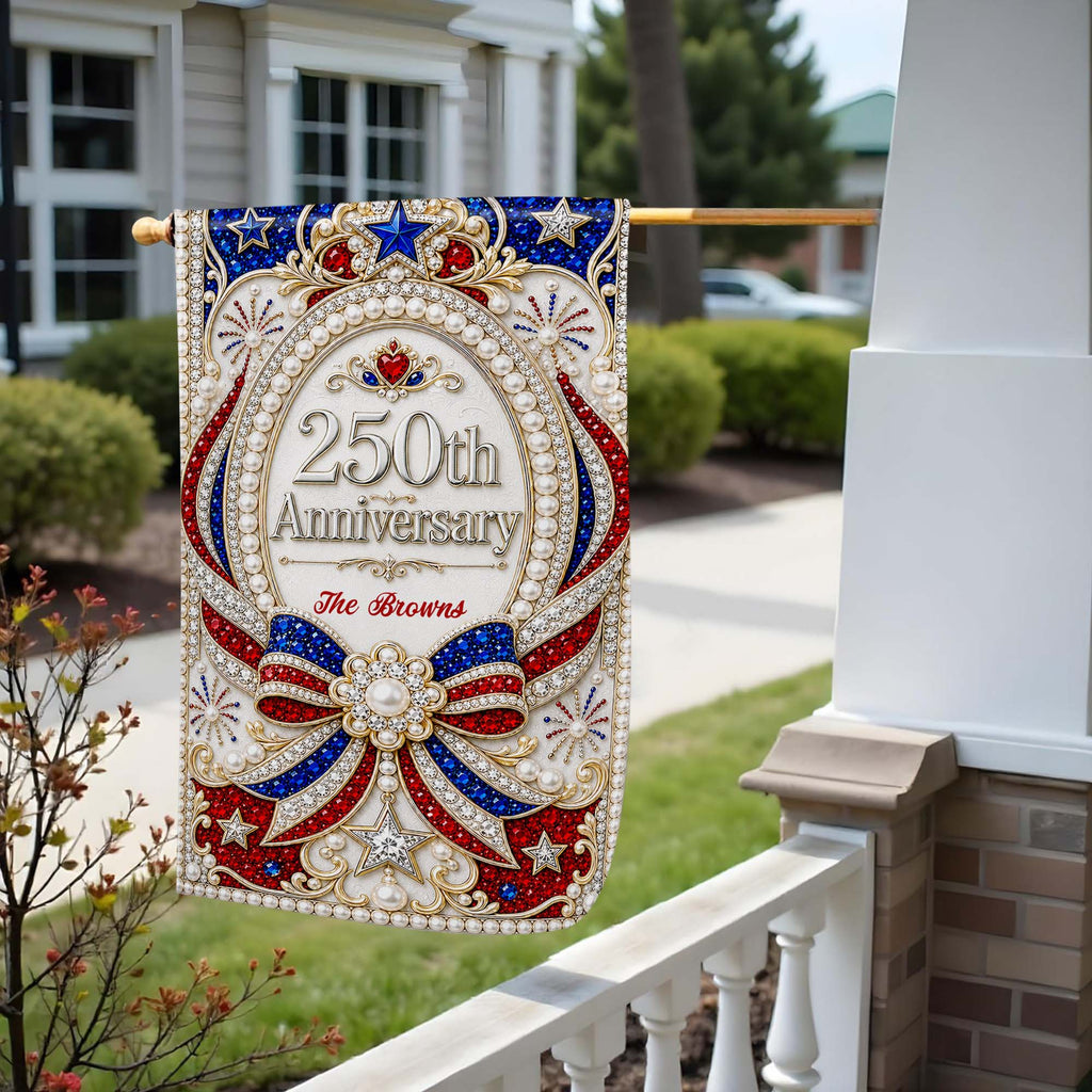 Personalized Double-Sided Garden Flag 250th Anniversary Patriotic Design Garden Flag GradoCreations