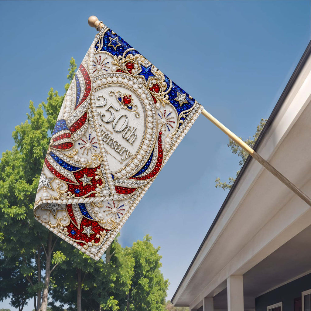 Personalized Double-Sided Garden Flag 250th Anniversary Patriotic Design Garden Flag GradoCreations